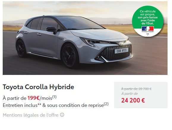 Nouvelle Toyota Corolla Hybride